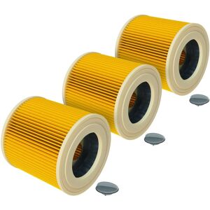 VHBW 3x Cartridge Filter compatible with Kärcher a 2254 Me, a 2534 pt, a 2554 Me, a 2604, a 2654 Me, a 2656 x Plus, se 4001, se 4002 Vacuum Cleaner