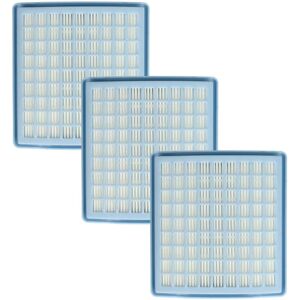 vhbw 3x Filter compatible with Miele SACJ2, SACP3 Vacuum Cleaner - HEPA exhaust filter White Light Blue