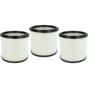 3x Replacement Filter compatible with Herkules Aqua Steel 40, 4000 / 4001, 3000 Vacuum Cleaner - Cartridge Filter - Vhbw