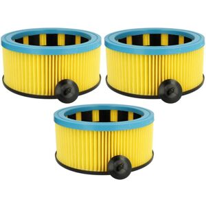 vhbw 3x Cartridge Filter compatible with Starmix GS series, GS T-1120 RT, HS A 1420 EH Vacuum Cleaner - Yellow Black/Blue Washable