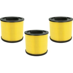 vhbw 3x Cartridge Filter compatible with Thomas Silverstar 1220, 1235 Vacuum Cleaner - Yellow Black Washable