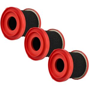 3x Wet Filter compatible with Milwaukee M12FVCL, M18FPOVCL, M18VC2, 0970-20 - M18 Vacuum Cleaner - Foam Red Black - Vhbw