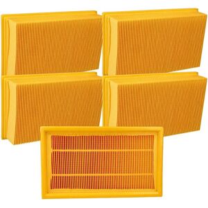 5x Flat-Fold Filter Replacement for Kärcher 6.904-206 for Vacuum Cleaner, Wet/Dry Vacuum Cleaner - Pleated Filter Element - Vhbw
