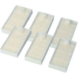 vhbw 6x Filter compatible with Ecovacs Deebot KK8, X580, X600, CR120, X500 Vacuum Cleaner - HEPA filter White