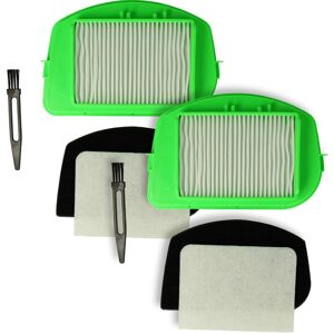 8-Part Filter/Brush Set compatible with Rowenta City Space Cyclonic RO2711EA4Q0, RO2543WA4Q0, RO2544, RO2544WA, RO2544WA4Q0 Vacuum Cleaner - Vhbw