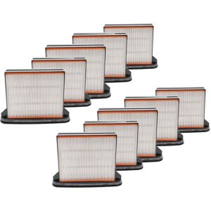 Vhbw - 10x Filter compatible with Metabo asr 35 l Autoclean, 35 m acp, 35 l acp Vacuum Cleaner - flat-fold/wet/HEPA-filter Black Grey White