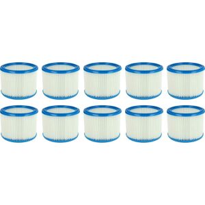 10x Cartridge Filter compatible with wap Attix 360-21, 30-21 / pc / xc, 3, 360-11, 350-01, 30-11 pc, 30-01 / pc Vacuum Cleaner - Blue White - Vhbw