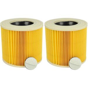Set 2x Filters Replacement for Kärcher kfi 3310, 9.755-260.0 for Wet and Dry Vacuum Cleaner - Cartridge Filter, Yellow - Vhbw