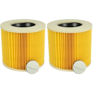 Set 2x Replacement Filters compatible with Kärcher mv 3 p Extension Kit Wet and Dry Vacuum Cleaner - Cartridge Filter, Yellow - Vhbw