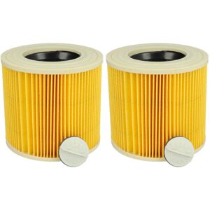 Set 2x Replacement Filters compatible with Kärcher wd 2250, wd 2.250, wd 2.200 Wet and Dry Vacuum Cleaner - Cartridge Filter, Yellow - Vhbw