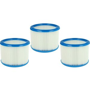 Set 3x Filters Replacement for Nilfisk 302000461, 302000490 for Wet and Dry Vacuum Cleaner - Cartridge Filter - Vhbw