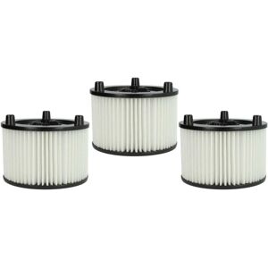Set 3x Replacement Filters compatible with Bosch UniversalVac 15 Wet and Dry Vacuum Cleaner - Cartridge Filter, paper / plastic, White - Vhbw