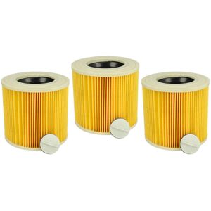 vhbw Set 3x Replacement Filters compatible with Hoover 141 Wet and Dry Vacuum Cleaner - Cartridge Filter, Yellow