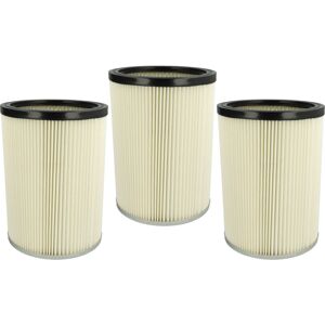 Vhbw - 3x Cartridge Filter compatible with Kärcher nt 801 B1, nt 801 B1 s, nt 80/1 B1 m s, nt 993 i Vacuum Cleaner - White