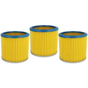 vhbw 3x Cartridge Filter compatible with Variolux Cleanstar Vacuum Cleaner - Blue Yellow