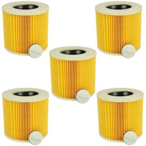 Set 5x Filters Replacement for Kärcher 2.863-303.0, 6.414-547.0 for Wet and Dry Vacuum Cleaner - Cartridge Filter, Yellow - Vhbw