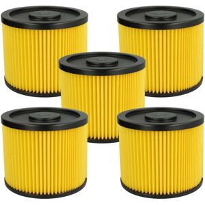 Set 5x Replacement Filters compatible with Lidl Parkside pnts 1300 E4, 1300 A1, 1300 B2, 1300 C3, 1300 F5 Vacuum Cleaner - Cartridge Filter - Vhbw