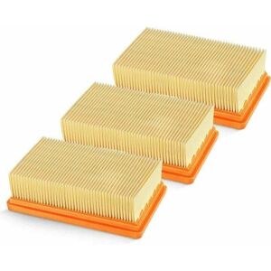ZVD 3 Pack Filtre Plat Plissé Karcher Aspirateur Wet-Dry MV4, MV5, MV6, WD4, WD5, WD6 WD4P, WD5P, WD6P Remplace 2,863-005.0 Filtre hepa et Résistant à