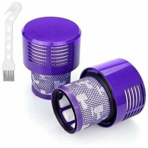 ZVD Lot De 2 Filtre Lavable Pour Aspirateur Dyson Série V10 Sv12 Avec Une Brosse De Nettoyage Et Chiffon, Convient aux accessoires de filtre arrière