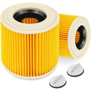 ZVD Lot de 2 filtres à cartouche pour Kärcher WD3 Premium, WD2, WD3, WD3P, MV2, MV3 - Filtre WD3 - Filtre de rechange pour 6.414-552.0/64145520 Cisea