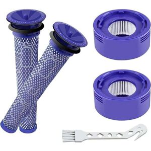 ZVD - V7 V8 Filtre pour Dyson, 4Pack Filtres de Rechange 2 Post-Filtres hepa, 2 Pré-Filtres Remplacez les pièces