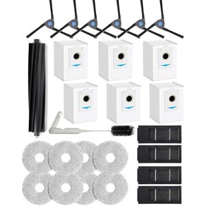 Gotrays - 26 Pcs Vacuum Cleaner Accessories for Ecovacs Deebot X2 Omni, Replacement Parts: 1 Rubber Brush, 6 Side Brushes, 4 hepa Filters, 8 Mops, 6 Gotrays - 26 Pcs Vacuum Cleaner Accessories for Ecovacs Deebot X2 Omni, Replacement Parts: 1 Rubber Brush, 6 Side Brushes, 4 hepa Filters, 8 Mops, 6