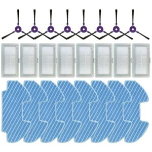 Tlily - For Midea VCR10W / VCR09B / VCR08 Side Brush Hepa Filter Mop Cloths Rag Robot Vacuum Cleaner Accessory Spare Part,24PCS Tlily - For Midea VCR10W / VCR09B / VCR08 Side Brush Hepa Filter Mop Cloths Rag Robot Vacuum Cleaner Accessory Spare Part,24PCS