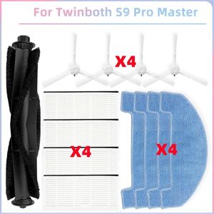 TLILY For Twinboth S9 Pro Master Vacuum Parts Main Roller Side Brush Hepa Filter Mop Cloth Replacement Accessories TLILY For Twinboth S9 Pro Master Vacuum Parts Main Roller Side Brush Hepa Filter Mop Cloth Replacement Accessories