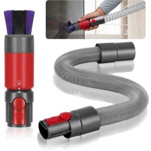 TOOLIVE Pieces Anti-Scratch Brush for Dyson Vacuum Cleaner Kit, for Dyson v7 V8 V10 V11 V15 Accessories, with Flexible Extension Hose, for Dyson Universal TOOLIVE Pieces Anti-Scratch Brush for Dyson Vacuum Cleaner Kit, for Dyson v7 V8 V10 V11 V15 Accessories, with Flexible Extension Hose, for Dyson Universal