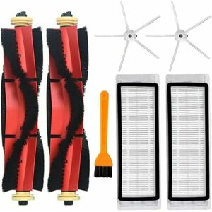 Dewdat - Side Brush Filter for Xiaomi Roborock S5 Max S6 MaxV S6 Pure T6 Vacuum Cleaner with Accessories 2 Brush Roll, 2 Filters, 1 Broom, 2 Side Dewdat - Side Brush Filter for Xiaomi Roborock S5 Max S6 MaxV S6 Pure T6 Vacuum Cleaner with Accessories 2 Brush Roll, 2 Filters, 1 Broom, 2 Side