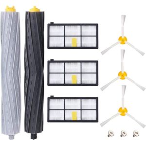 AOUGO Accessories for iRobot Roomba 800 805 860 861 865 866 870 871 876 880 885 886 890 895 896 900 960 966 980, Replacement Filter and Brush Set for Robot AOUGO Accessories for iRobot Roomba 800 805 860 861 865 866 870 871 876 880 885 886 890 895 896 900 960 966 980, Replacement Filter and Brush Set for Robot