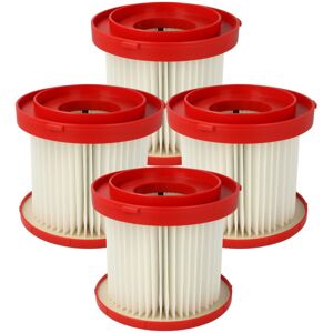 vhbw 4x Filter Replacement for Milwaukee 4931465230, 4058546360368, 4932478754 for Vacuum Cleaner - HEPA filter Red White vhbw 4x Filter Replacement for Milwaukee 4931465230, 4058546360368, 4932478754 for Vacuum Cleaner - HEPA filter Red White