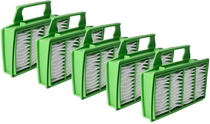 5x Micro Hygiene Filter compatible with Sebo Airbelt k Series, K1 Vacuum Cleaner - Air Filter Green White, Rectangular - Vhbw