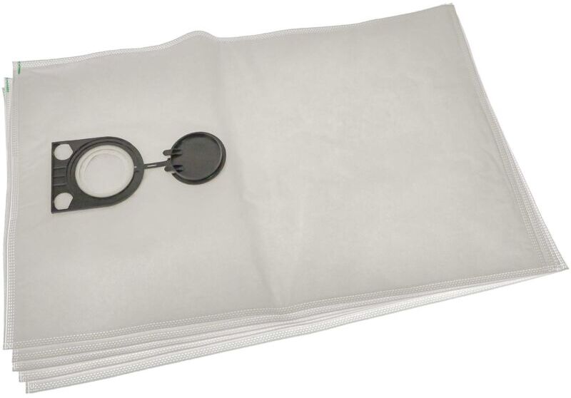 VHBW 5x Vacuum Cleaner Bag compatible with Starmix as 1032 pg, as 1232, Cleanstar sx 1225 dp, fb 25 Vacuum Cleaner, Microfleece, 66 cm x 40 cm, White
