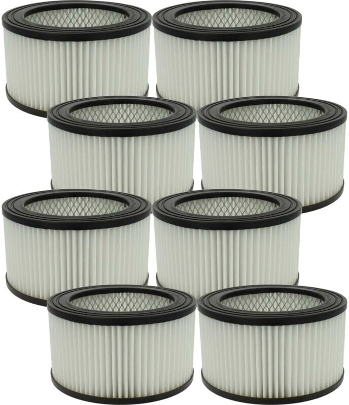 8x Filter compatible with Monzana (all ash vaccum cleaner models) Ash Vac - hepa filter Black White - Vhbw