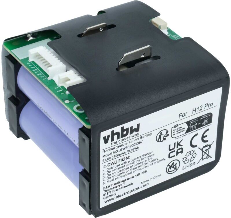 Battery Replacement for Dreame W2210, W2210-6S1P-BWB, 1.76.DRE.1.7 for Vacuum Cleaner (3.7 Ah, 21.6 v, Li-Ion) - Vhbw