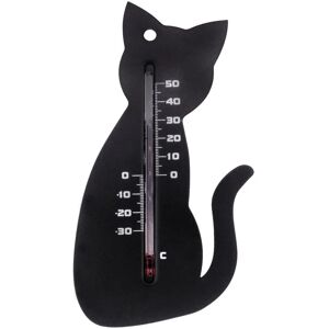 Outdoor Wall Thermometer Cat Black Nature Black