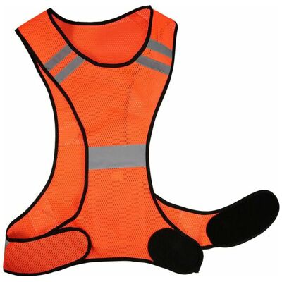 OEM Lightweight, Breathable And Reflective Safety Vest Made Of Mesh Fabric, High-visibility Safety Vest For Running, Walking, Cycling And Jogging, Orange OEM Lightweight, Breathable And Reflective Safety Vest Made Of Mesh Fabric, High-visibility Safety Vest For Running, Walking, Cycling And Jogging, Orange