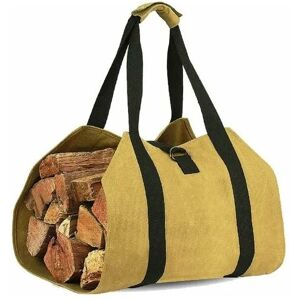 NEIGE Canvas Firewood Carrier Tote Bag,Fireplace Wood Storage Bag for Camping,Home and More (Brown)