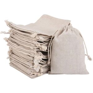 30 Pieces Burlap Bags, Gift Bag with Reusable Drawstring Small Cotton Bags for Storage Rings Necklaces Candy Spices (13 x 18cm) - Denuotop