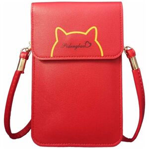 Denuotop - Cell Phone & Wallet Shoulder Bag Small Ladies Hanging Cell Phone Bag with Viewing Window Sweet Trending True Hero for Girls (Red)