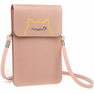 Denuotop - Mini Crossbody Bag, Cute pu Leather Cell Phone Bag with Touch Screen Transparent Window Shoulder Strap Wallet for Phone Keys Money Cards