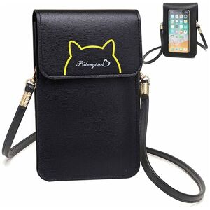 Denuotop - Mini Crossbody Bag, Cute pu Leather Cell Phone Bag with Touch Screen Transparent Window Sling Wallet for Phone Keys Money Cards Black