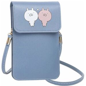 Denuotop - Mini Crossbody Bag, Cute pu Leather Cell Phone Bag with Touch Screen Transparent Window Sling Wallet for Phone Keys Money Cards Blue