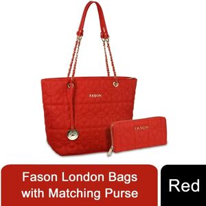 Fason - Multi-Functional London Bags with Matching Purse, Red
