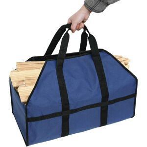 AOUGO Fireplace Wood Bag - Fireplace Log Bag Firewood Bag Fireplace Holder Wood Stove Accessories, Blue