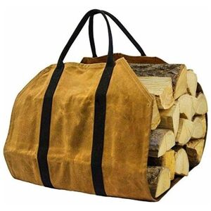 ROSE Firewood Bag Carrier Log Carrier for Firewood Large Canvas Log Tote Bagwith Handle Waxed Canvas Wood Carrier Durable Fireplace Firewood Carrier