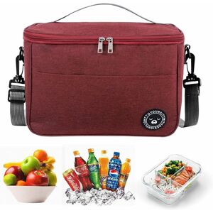 Héloise - Foldable Cooler Bag, Small Cooler Bag, Waterproof Lunch Bags, Cooler Bag with Zipper, Picnic Bag Suitable for Office, School, Hiking (Red-M)