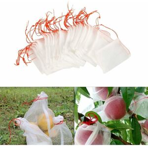 LANGRAY 50 Pack Insect Repellent Mesh Bags, Nylon Protective Garden Net, Reusable Fruit and Plant Protection Bag, Bird Grape Bag with Drawstring (25 x 15cm