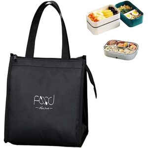 HÉLOISE Reusable Insulated Lunch Bag, Lunch Bag for Work, Foldable Lunch Bag, Three Layers of Thick Fabric, for Carrying Lunch to Work, School, Picnic, Black